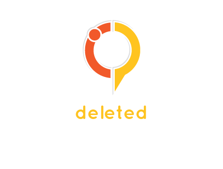 Letters i and p forming speech bubble icon
