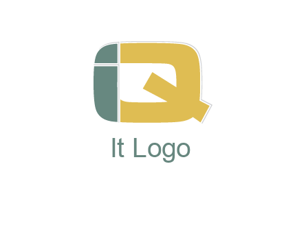 letter I forming in letter Q