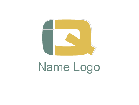 letter I forming in letter Q