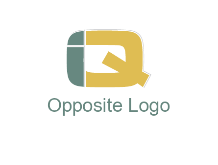 letter I forming in letter Q