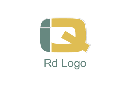letter I forming in letter Q