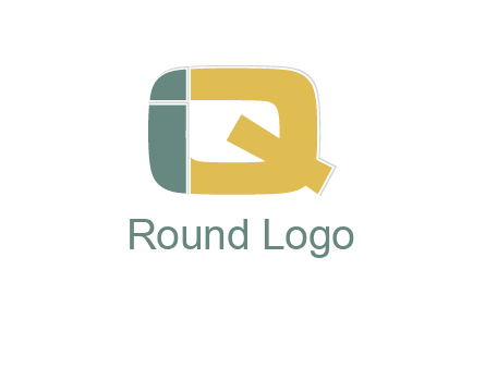 letter I forming in letter Q