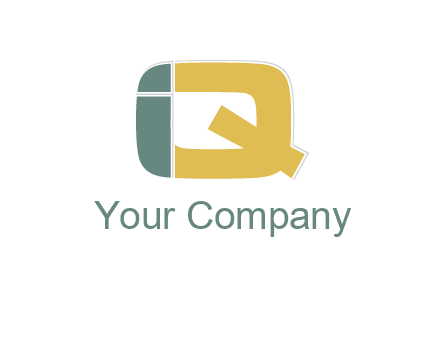 letter I forming in letter Q