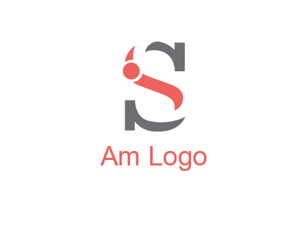 abstract swoosh letter I in letter S