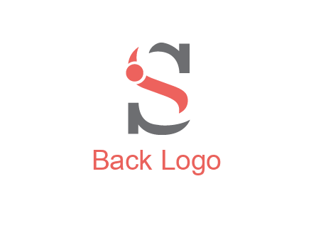 abstract swoosh letter I in letter S