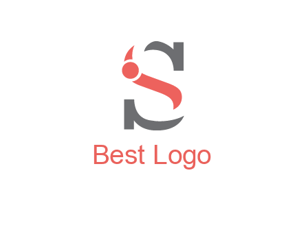 abstract swoosh letter I in letter S