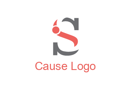 abstract swoosh letter I in letter S