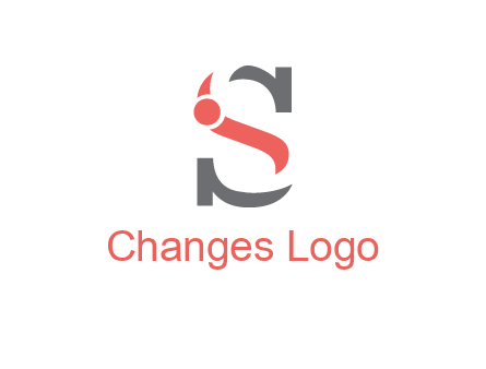 abstract swoosh letter I in letter S