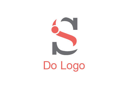 abstract swoosh letter I in letter S