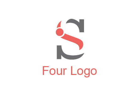 abstract swoosh letter I in letter S