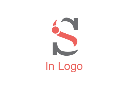 abstract swoosh letter I in letter S