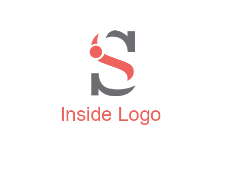 abstract swoosh letter I in letter S