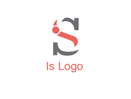 abstract swoosh letter I in letter S