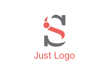 abstract swoosh letter I in letter S