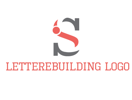 abstract swoosh letter I in letter S