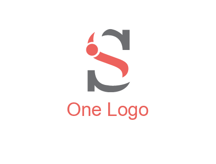 abstract swoosh letter I in letter S