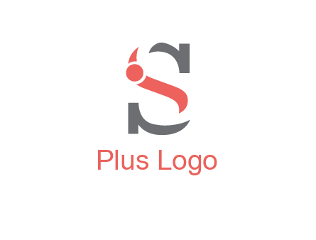abstract swoosh letter I in letter S