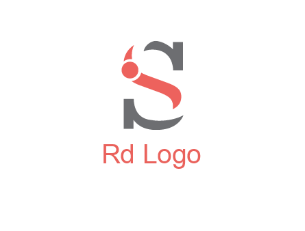 abstract swoosh letter I in letter S