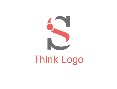 abstract swoosh letter I in letter S