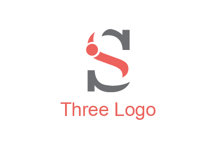 abstract swoosh letter I in letter S