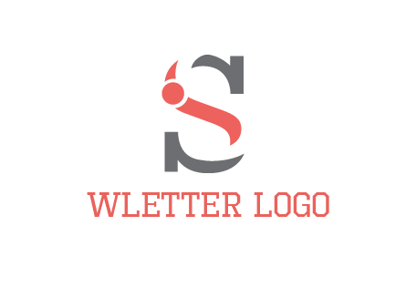 abstract swoosh letter I in letter S