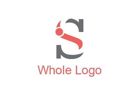 abstract swoosh letter I in letter S