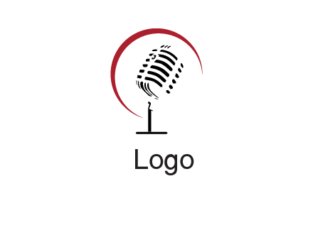 swoosh on studio mic music logo