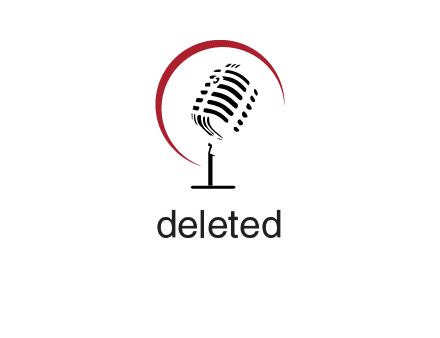 swoosh on studio mic music logo