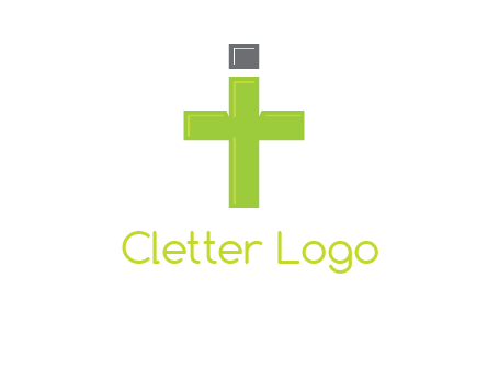 letter IT forming cross logo