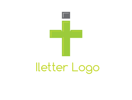 letter IT forming cross logo