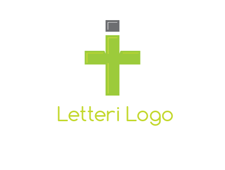 letter IT forming cross logo