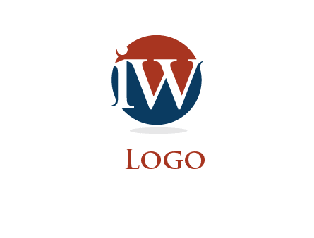 Letters i and w inside circle logo