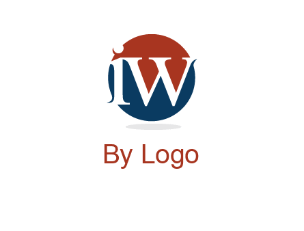 Letters i and w inside circle logo