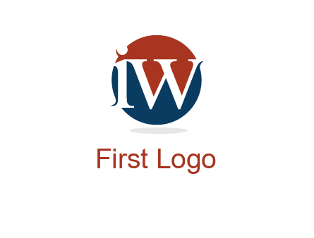 Letters i and w inside circle logo