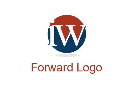Letters i and w inside circle logo