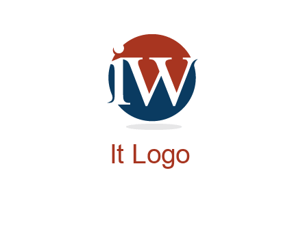 Letters i and w inside circle logo