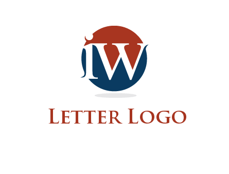 Letters i and w inside circle logo