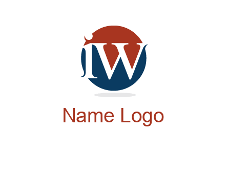 Letters i and w inside circle logo
