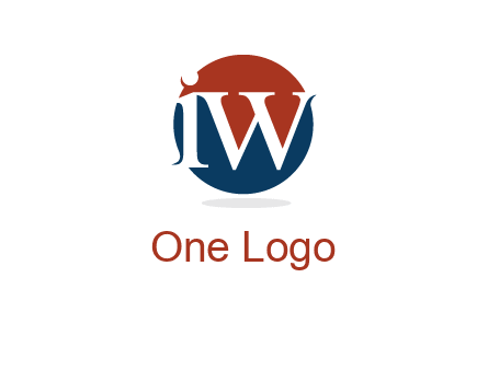 Letters i and w inside circle logo