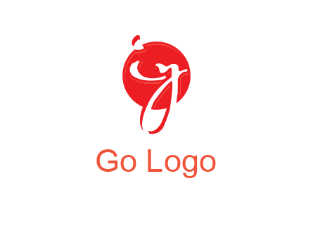 Letters i and y inside the circle logo