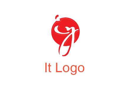 Letters i and y inside the circle logo