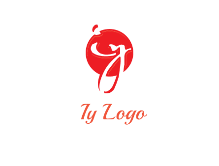 Letters i and y inside the circle logo