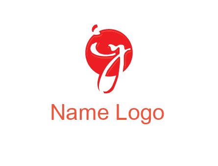 Letters i and y inside the circle logo