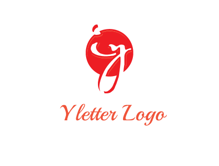 Letters i and y inside the circle logo