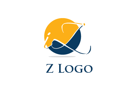 Letters i and z inside the circle logo