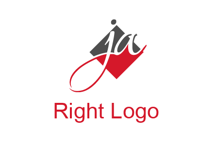 Letters J and A inside rhombus logo