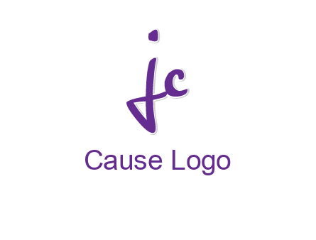 abstract calligraphy letter JC