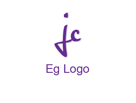 abstract calligraphy letter JC