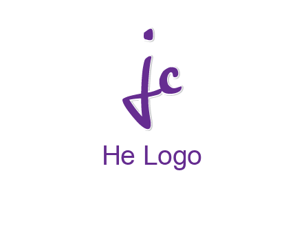 abstract calligraphy letter JC