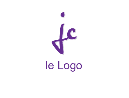 abstract calligraphy letter JC